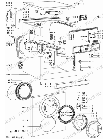 Схема №2 AWO 6142 с изображением Декоративная панель для стиралки Whirlpool 480111100713