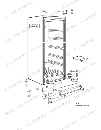 Взрыв-схема холодильника Husqvarna Electrolux QT10560W - Схема узла C10 Cabinet