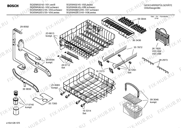 Взрыв-схема посудомоечной машины Bosch SGI59A02EU - Схема узла 06