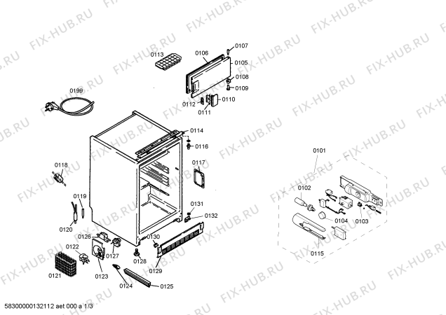 Схема №3 K2334W4 с изображением Крышка для холодильника Bosch 00441494