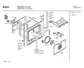 Схема №4 HBN2820GB с изображением Передняя часть корпуса для электропечи Bosch 00360464