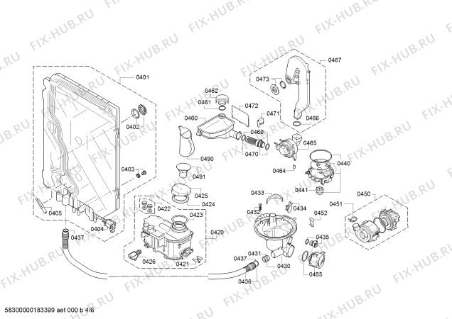 Взрыв-схема посудомоечной машины Siemens SN46P532EU - Схема узла 04