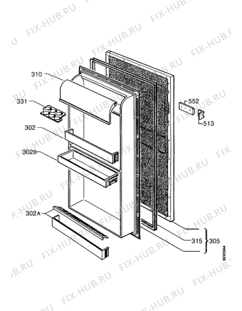 Взрыв-схема холодильника Zanussi ZI2400 - Схема узла Door 003
