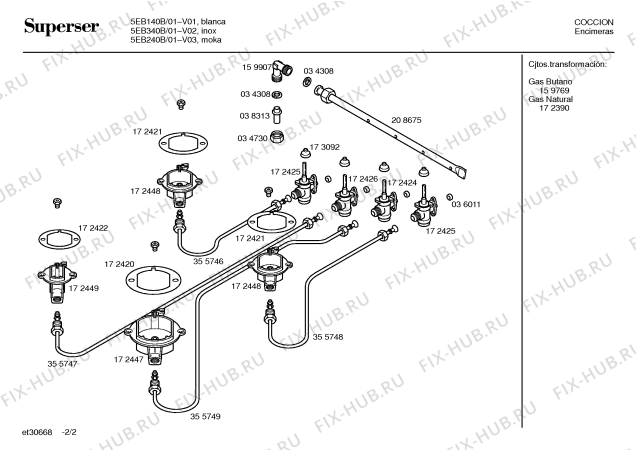 Схема №2 5EB240B с изображением Столешница для духового шкафа Bosch 00215270