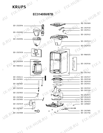 Схема №1 EC321051/87A с изображением Электропитание для кофеварки (кофемашины) Krups SS-202985