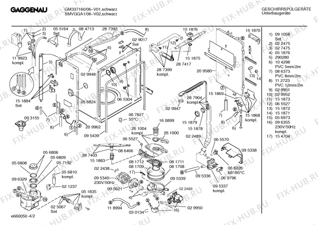 Схема №4 GM337160 с изображением Инструкция по эксплуатации Gaggenau для посудомоечной машины Bosch 00518358