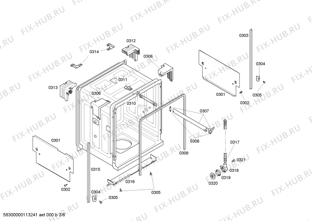 Схема №6 SHE56C02UC Bosch с изображением Кабель для посудомойки Bosch 00444845