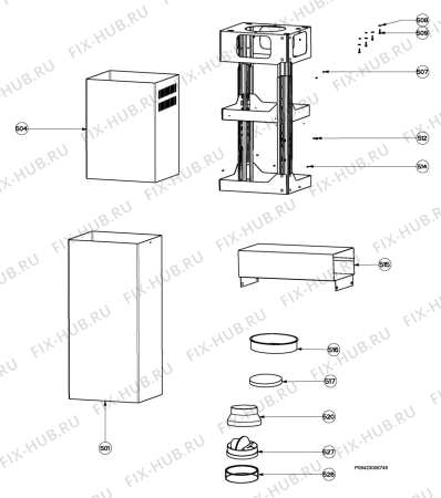 Взрыв-схема вытяжки Electrolux EFA9480X - Схема узла Section 4