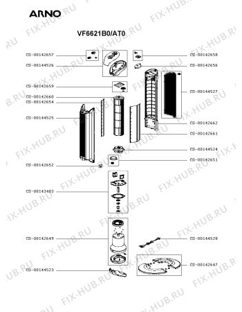 Схема №1 VF6621B0/AT0 с изображением Клавиша для электрообогревателя Seb CS-00142657