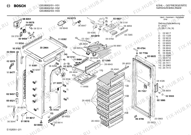 Схема №2 GSU8002 с изображением Корзина для холодильной камеры Bosch 00205819