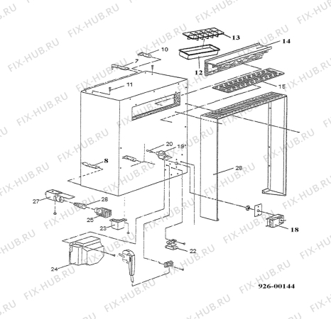 Взрыв-схема холодильника Electrolux RE1400 - Схема узла Housing 001