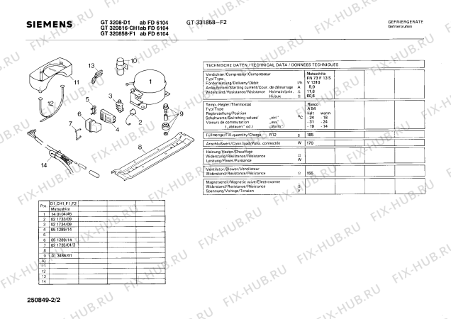 Взрыв-схема холодильника Siemens GT331858 - Схема узла 02