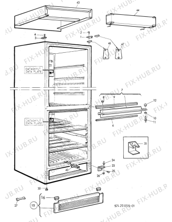 Взрыв-схема холодильника Electrolux TR1171S - Схема узла C10 Cabinet