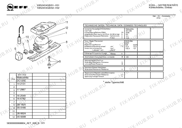 Схема №3 K8525X1GB k8525 с изображением Клапан для холодильника Bosch 00358042