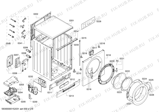 Схема №5 WVH28420EU с изображением Рама люка для стиральной машины Bosch 00677924