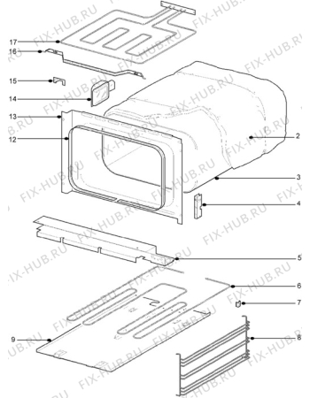 Взрыв-схема плиты (духовки) Tricity Bendix E710W - Схема узла Grill/Grating