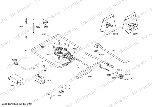 Взрыв-схема плиты (духовки) Bosch PRA326B90E - Схема узла 02