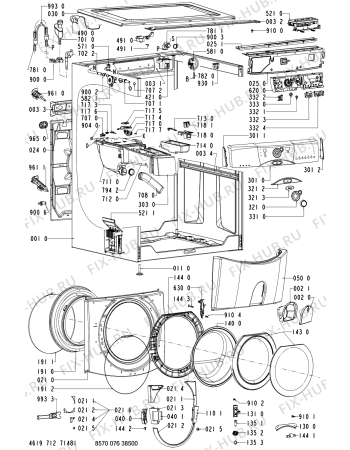 Схема №1 AWM 8500-I с изображением Обшивка для стиральной машины Whirlpool 481245215261