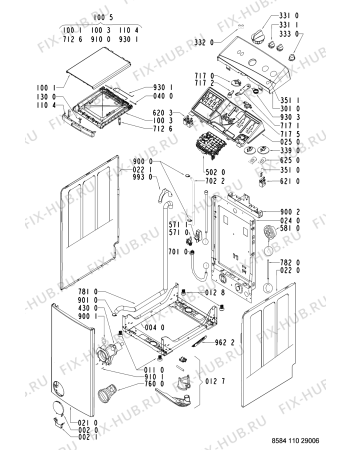 Схема №2 PLT 1150 WA с изображением Микропереключатель для стиральной машины Whirlpool 481228210126