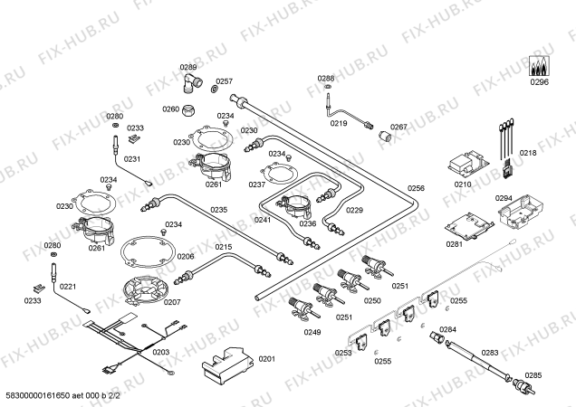 Схема №2 3EFX395B 3G+1W FLAME BA60OVEN с изображением Горелка для плиты (духовки) Bosch 00657735