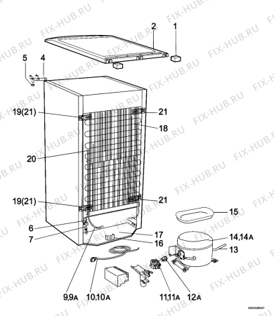 Взрыв-схема холодильника Electrolux ERD22098W - Схема узла Cooling system 017