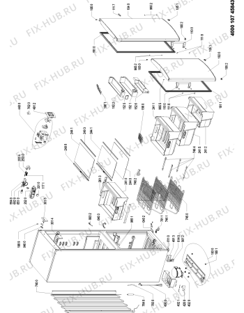 Схема №1 WBE 3715 IX с изображением Дверца для холодильника Whirlpool 481010675504
