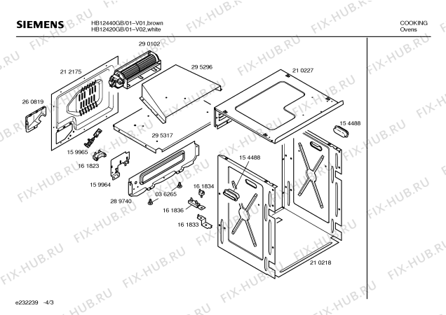 Схема №4 HB12440GB с изображением Инструкция по эксплуатации для плиты (духовки) Siemens 00519362