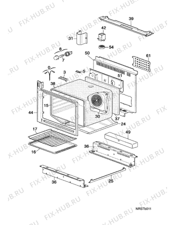 Взрыв-схема плиты (духовки) Arthur Martin E6778MPW1 M.P.ELEC.A - Схема узла Oven