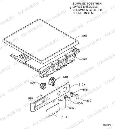 Взрыв-схема стиральной машины Zanussi ZWM150 - Схема узла Command panel 037