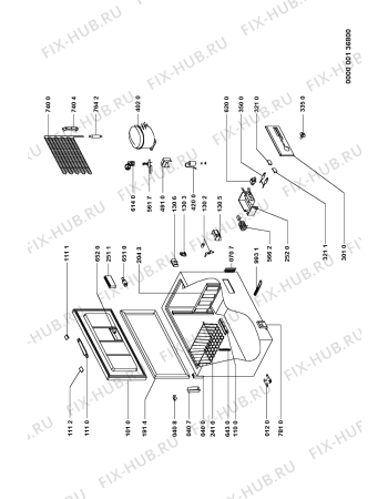 Схема №1 FRCE 3706A с изображением Элемент корпуса для холодильника Whirlpool 481245228357