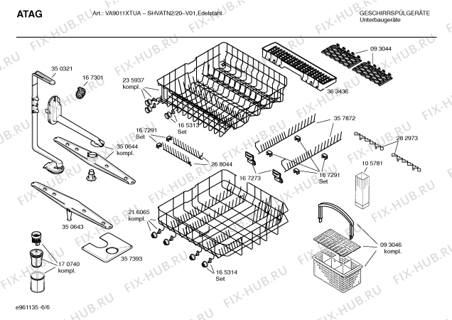 Взрыв-схема посудомоечной машины Atag SHVATN2 VA9011XTUA - Схема узла 06