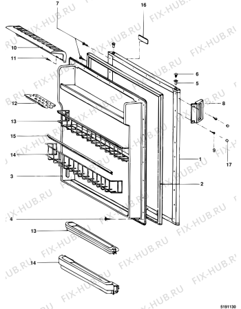 Взрыв-схема холодильника Indesit CM150 (F014105) - Схема узла