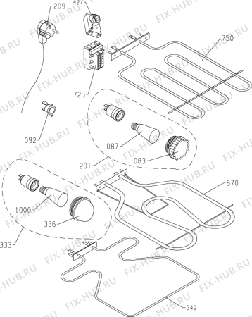 Схема №5 EC52303ABR (325405, E51U3-E3) с изображением Кнопка (ручка регулировки) для плиты (духовки) Gorenje 421514