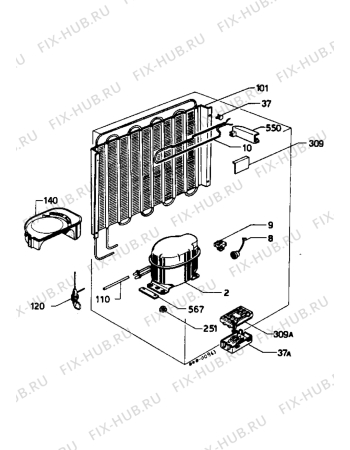 Взрыв-схема холодильника Marijnen CM156TS - Схема узла Cooling system 017