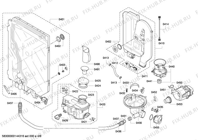 Взрыв-схема посудомоечной машины Siemens SN25M232EU - Схема узла 04