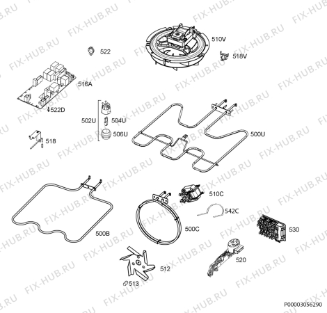 Взрыв-схема плиты (духовки) Zanussi ZOP37981XK - Схема узла Electrical equipment