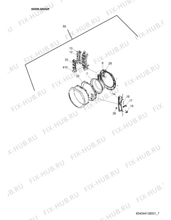 Схема №7 LOE 1207 с изображением Лючок для стиралки Whirlpool 480111104541