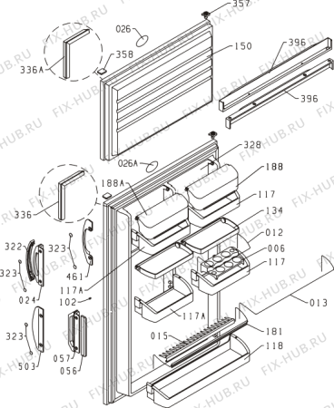 Взрыв-схема холодильника Gorenje RF4205W (181473, HZS2026) - Схема узла 02