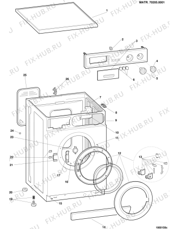 Схема №3 AF5521EX (F015091) с изображением Декоративная панель для стиральной машины Indesit C00052682