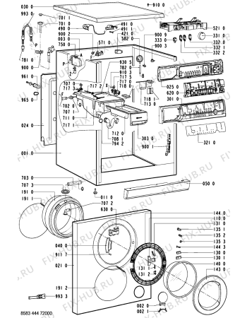 Схема №2 WAK 6560-B с изображением Обшивка для стиралки Whirlpool 481245211175