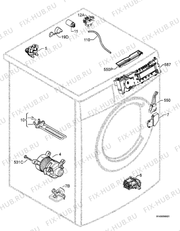 Взрыв-схема стиральной машины Aeg Electrolux LB3253 - Схема узла Electrical equipment 268