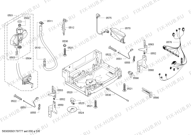 Схема №6 SBV4WHP130 с изображением Набор кнопок для посудомойки Siemens 00623436