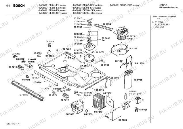 Взрыв-схема микроволновой печи Bosch HMG8621DK - Схема узла 04