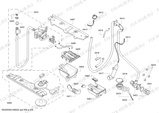 Схема №5 WIS24140EU Logixx 7 Sensitive с изображением Вкладыш для стиралки Bosch 00659966