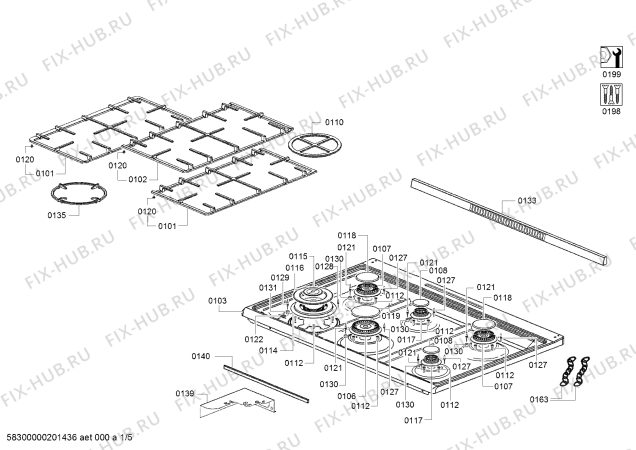 Схема №5 HSB838357A с изображением Потенциометр для плиты (духовки) Bosch 10003941