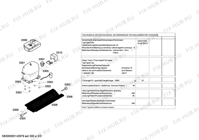 Взрыв-схема холодильника Siemens KG33VY32 - Схема узла 03