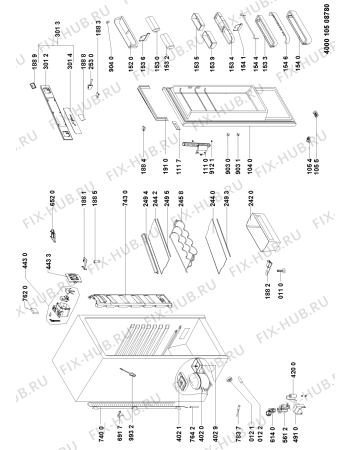 Схема №1 KR2382 FRESH A+ WS с изображением Вноска для холодильной камеры Whirlpool 481010370254