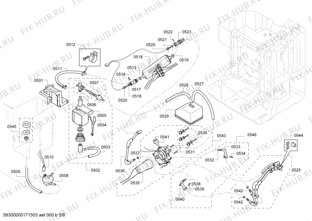 Схема №8 TCC78K750A с изображением Панель для кофеварки (кофемашины) Bosch 00684125