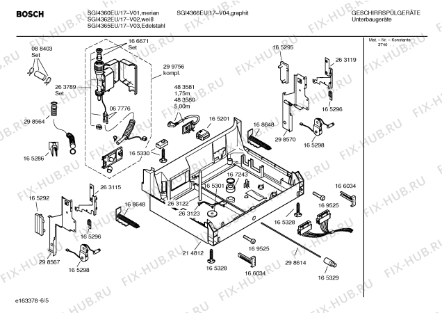 Взрыв-схема посудомоечной машины Bosch SGI4360EU - Схема узла 05