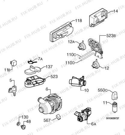 Взрыв-схема посудомоечной машины Zoppas PDF201S - Схема узла Electrical equipment 268